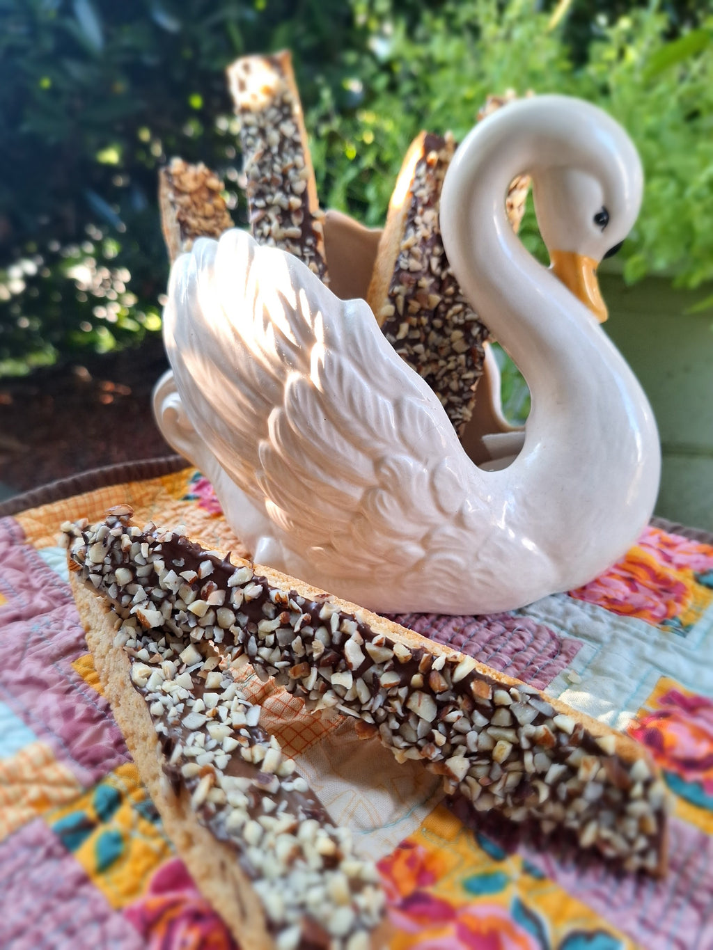 Chocolate Dipped Cinnamon Biscotti with Crushed Hazelnuts $18/10 Biscotti